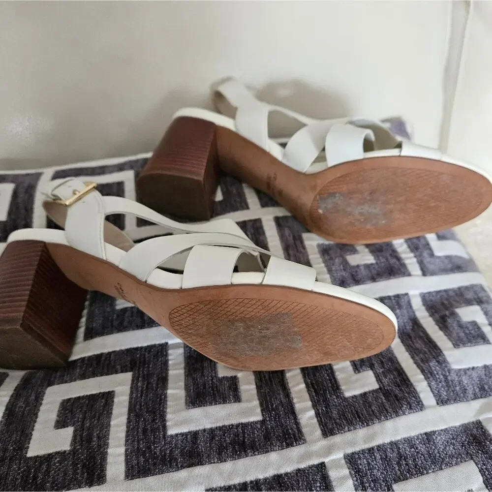 COLE HAAN Jamie Leather Sandals Chunky Heel size 7.5 - Picture 8 of 9